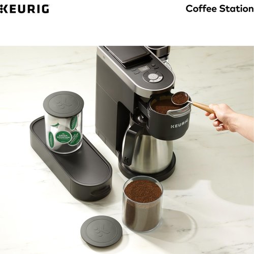 Keurig K-Cup Pod & Ground Coffee Storage Unit, Coffee Storage, Holds up to 12 ounces of Ground Coffee & 12 K-Cup Pods, Black