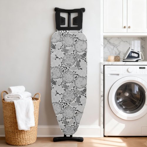 Eiqikayo Ironing Board Cover and Pad, Sewn-in Thick Feltpads, Elastic Edge,12"x36"Scorch & Stain-Resistant Replacement Ironing Board Cover, Fits Standard Ironing Boards, Durability & Easy to Install
