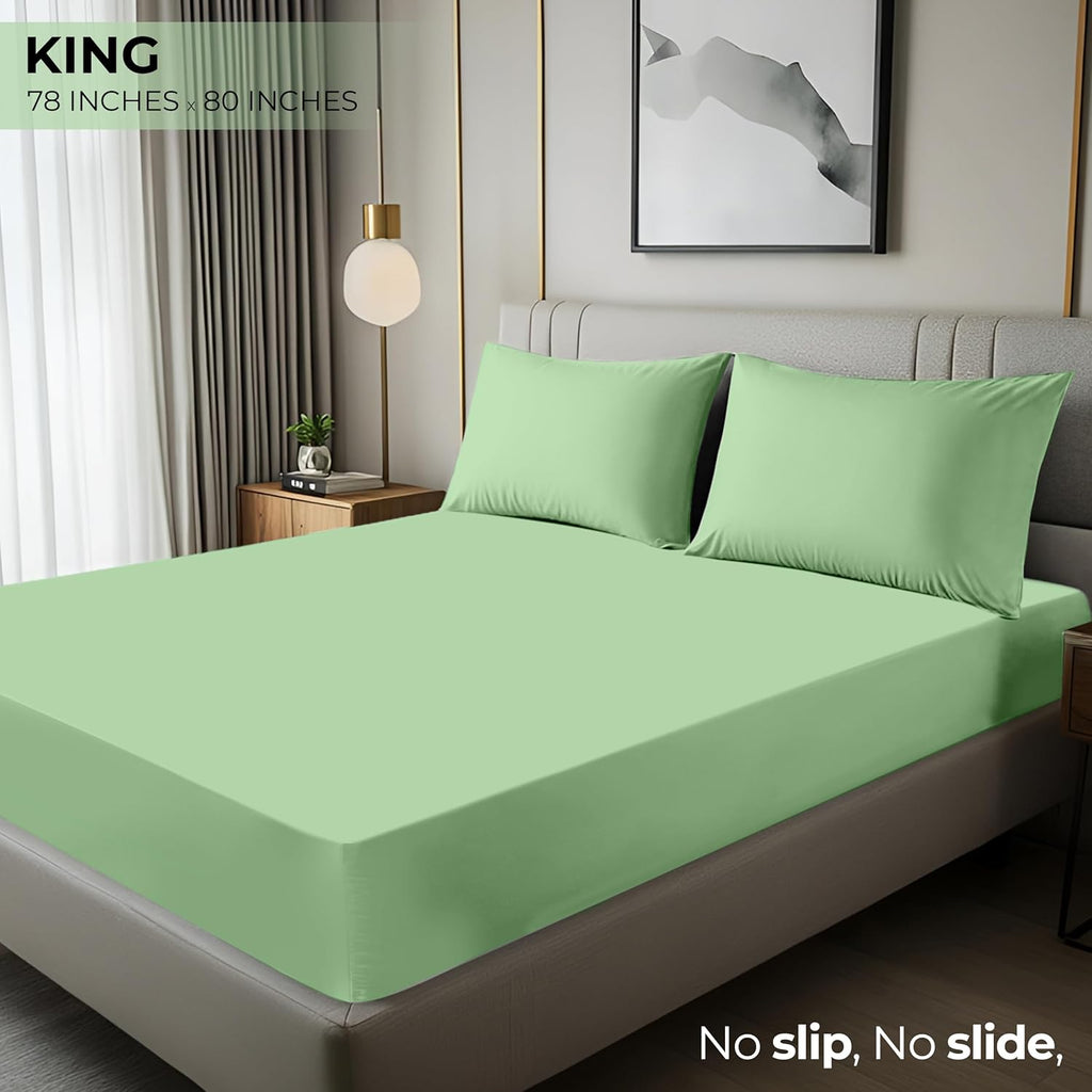 Utopia Bedding King Fitted Sheet - Soft Microfiber - Deep Pocket - Fade Resistant - Sage Green