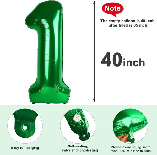 40 Inch Dark Green Number 50 Balloon - Perfect for 50th Birthday & Wedding Anniversary Celebrations
