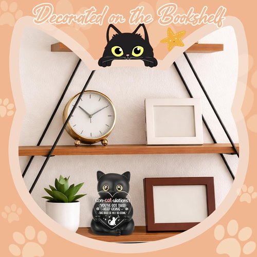 FOKCBOCM Con-Cat-ulations Gift - Encouraging Desk Decor for Graduates & Cat Lovers | Perfect for Birthdays