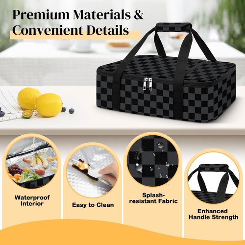 Coobiiya Insulated Casserole Carrier - Keeps Food Hot or Cold | Portable Tote for 9" x 13" Dishes