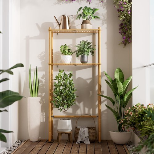 AmazerBath Bamboo Over The Toilet Storage Shelf, 2-Tier Over Toilet Organizer Rack, Freestanding Above Toilet Shelf for Bathroom, Laundry, Space Saver, Natural Color