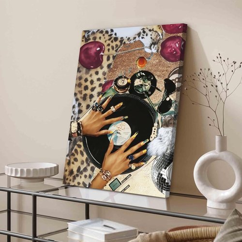 Fashion Cheetah Wall Art - Set of 3 Leopard Canvas Prints | Dark Red Framed Decor for Bedroom & Living Room, 12x16 Inch