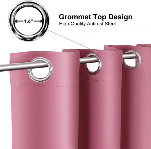 ChrisDowa Blackout Curtains - Extra Wide Thermal Insulated Room Darkening Panels, Pink | 70 x 84 Inch