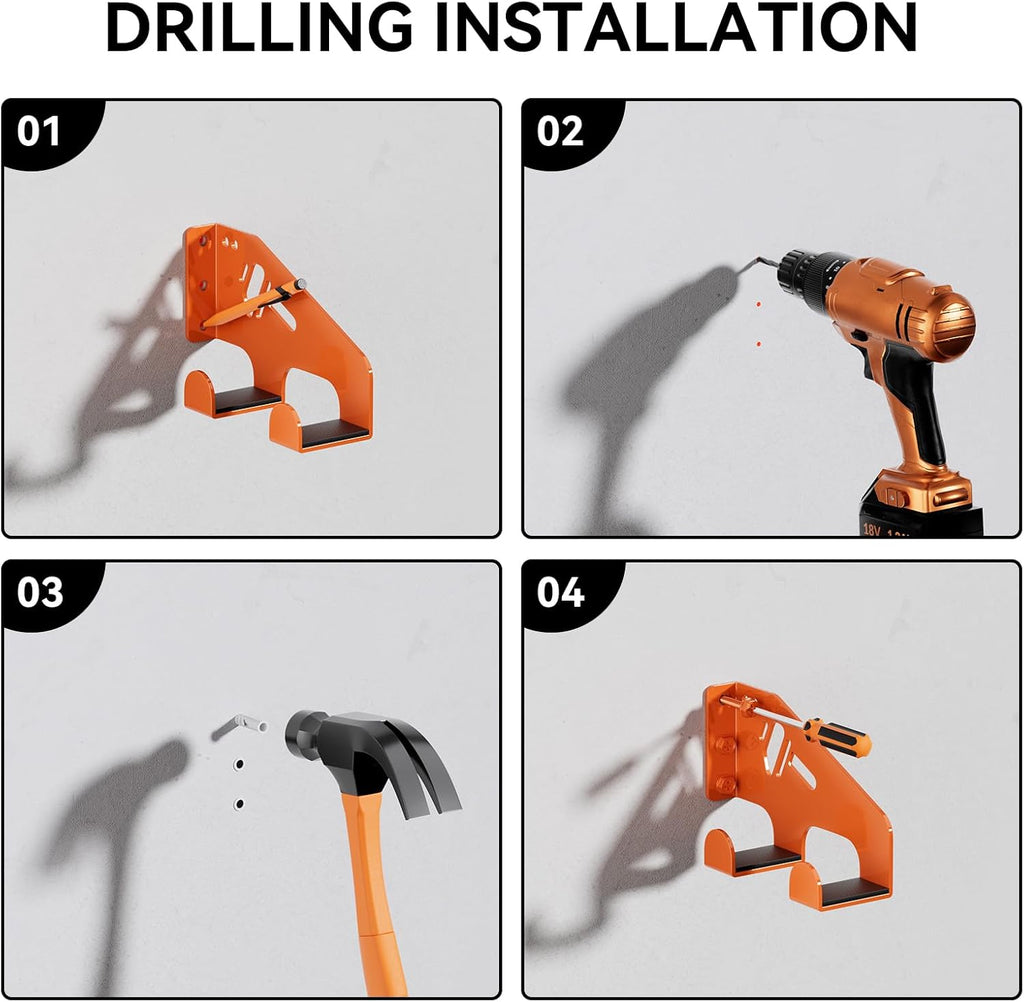 XZHXFX Chainsaw Hanger Wall Mount - Heavy-Duty Holder for Garage Organization | 2-Pack (Orange)