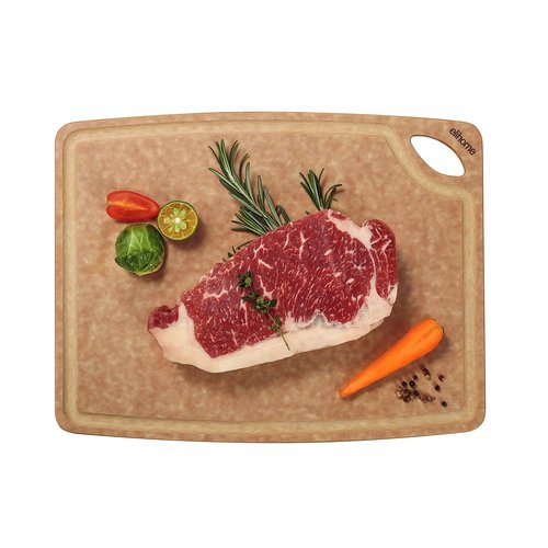 Elihome Classic Series LARGE Kitchen Cutting Board, Natural Wood Fiber Composite, Dishwasher Safe, Eco-Friendly, Juice Grooves with Easy Grip Handles,Non Porous, BPA Free, Made in USA 16" x 12" x1/4"