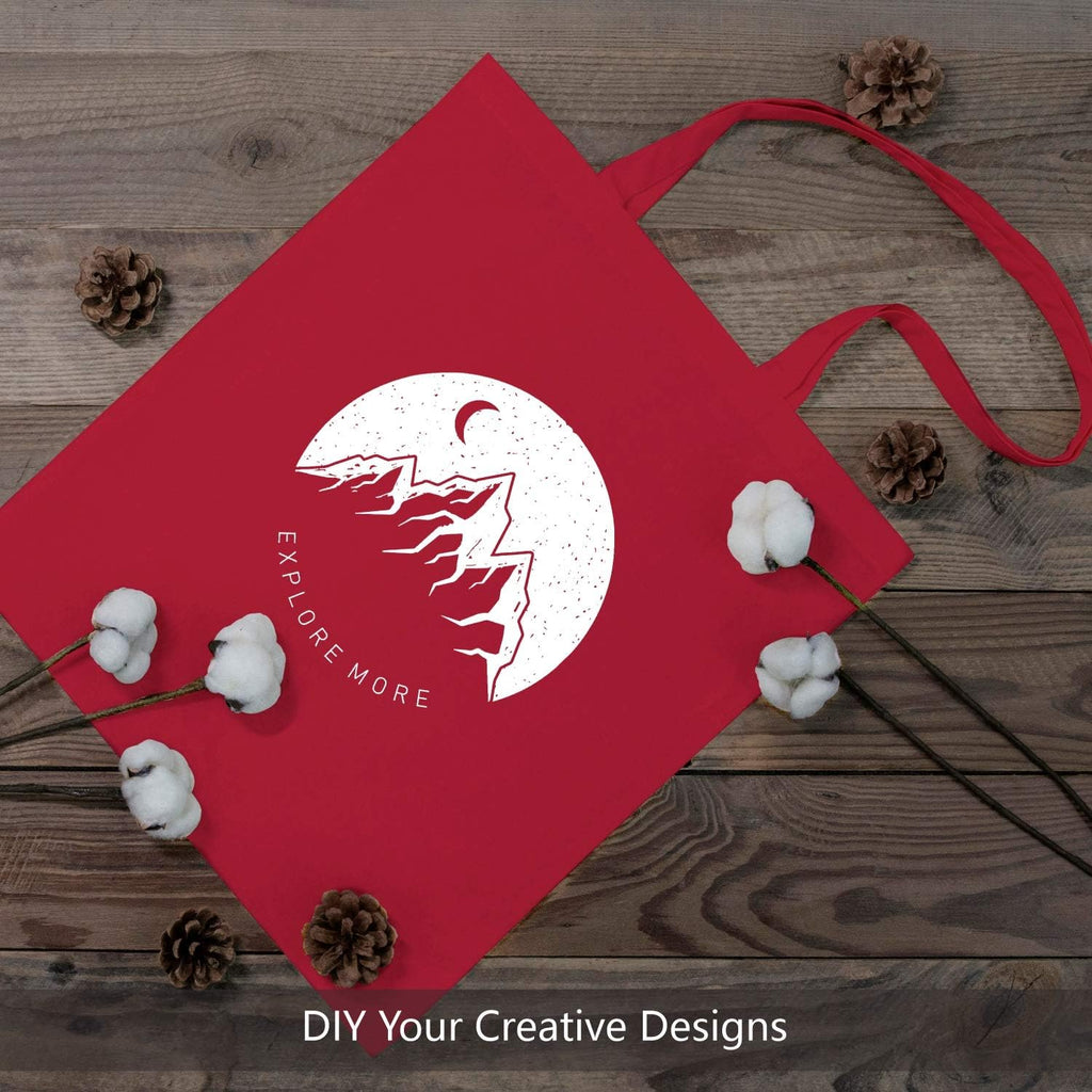 TOPDesign 24-Pack Red Cotton Tote Bags - Lightweight Reusable Grocery Bags for DIY & Promotions