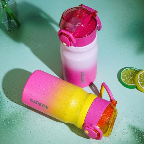 BJPKPK Stainless Steel Insulated Water Bottle - 14oz Reusable Thermal Flask with Straw Lid | Keeps Drinks Hot & Cold - Dawn
