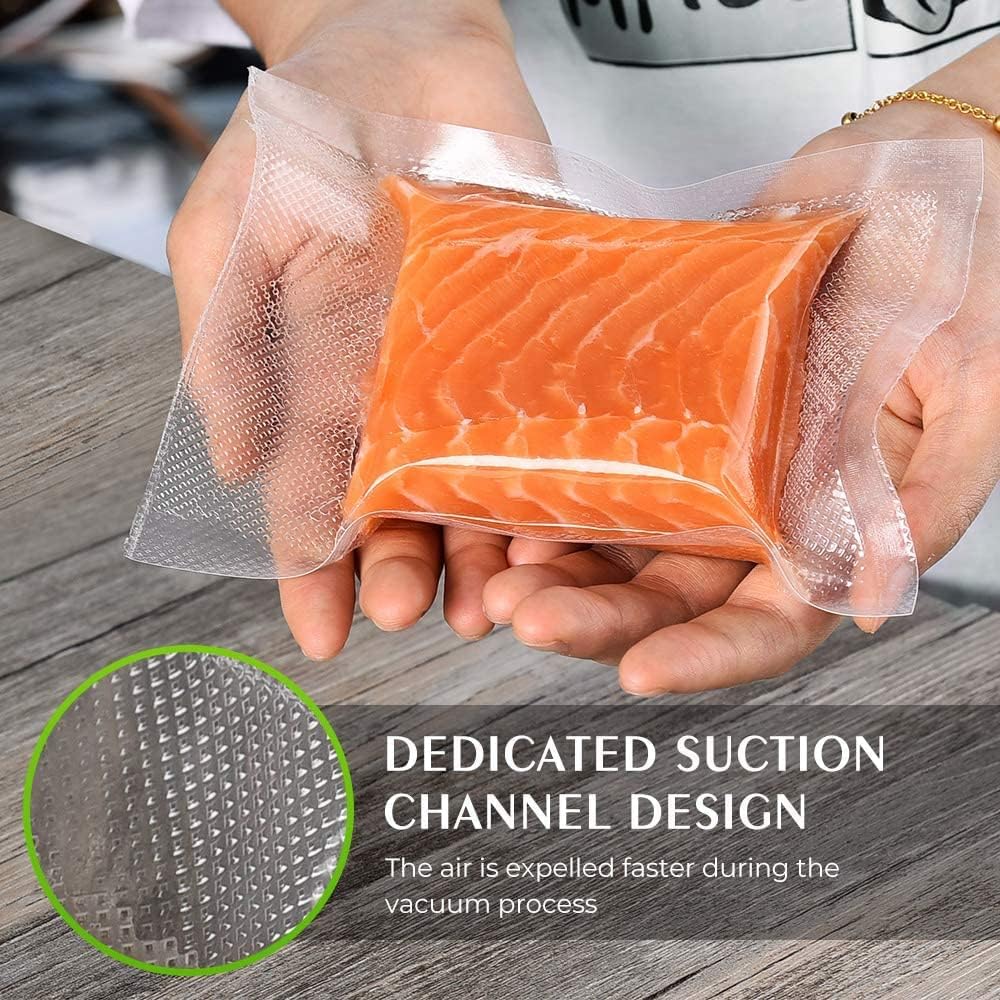 Vacuum Sealer Bags - Commercial Grade BPA-Free Food Storage | 6 Pack: 3 Rolls 11" x 20' & 3 Rolls 8" x 20' - Durable Cut-to-Length for Sous Vide Cooking