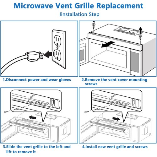 MDX61912701 Microwave Vent Grille Replacement for LG Microwave Vent Kit Oven Top Vent Grille LMV2031ST LMH2016ST LMHM2237BD LMHM2017SB Part# AP5202555 2119394 AH3535252 EA3535252