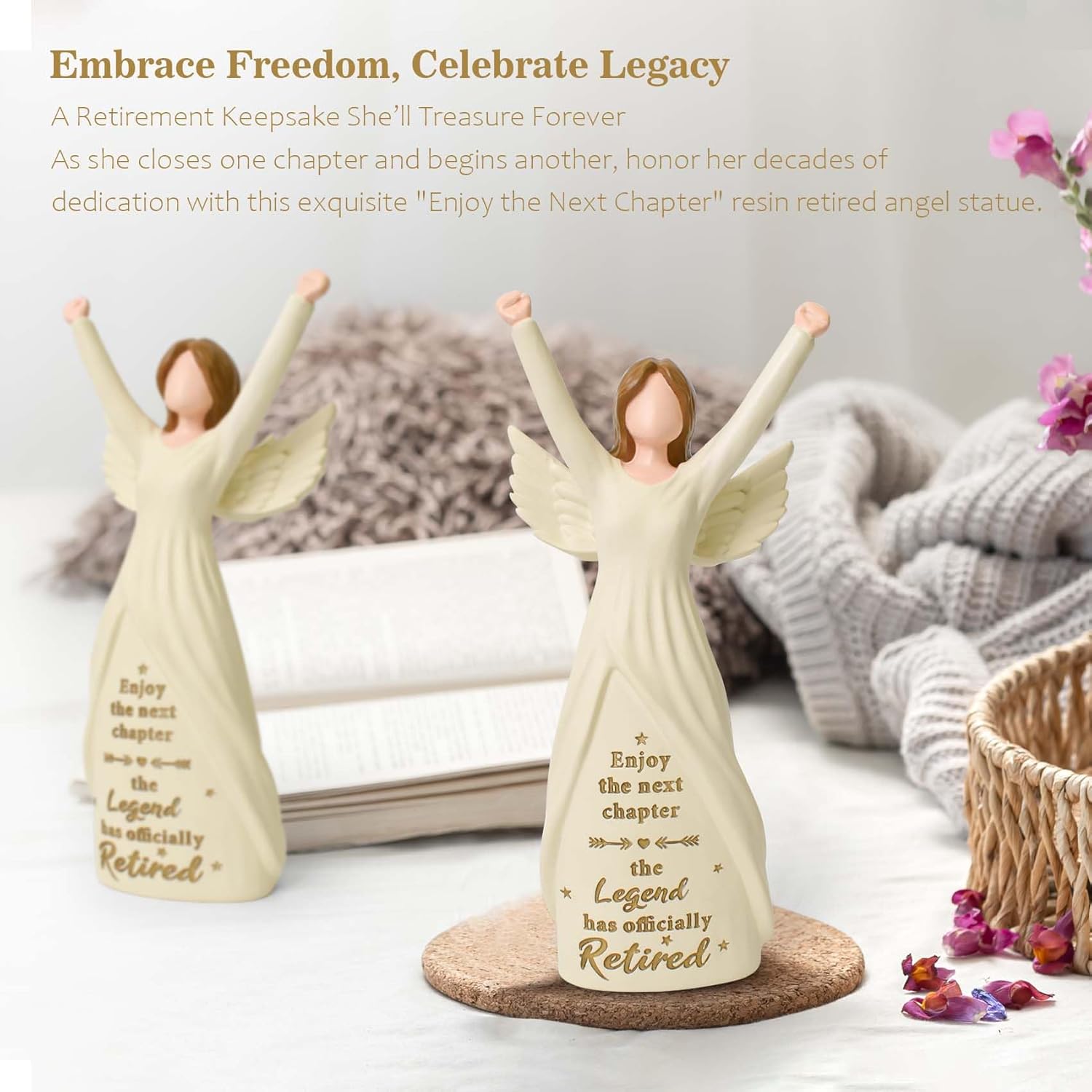 Regine Switzerland Retirement Gift - 7.5” Retired Angel Figurine | Perfect for Women, Coworkers & Friends