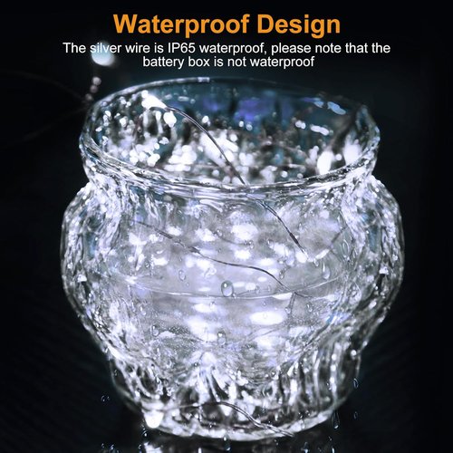 Btfarm 12 Pack Fairy Lights - Battery Operated Twinkle Lights | 7ft Silver Wire, Waterproof for Mason Jars & Weddings