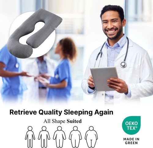 Allopera Pregnancy Pillow - Full Body Maternity Support 57" | Removable Washable Cover, 100% Cotton for Comfort