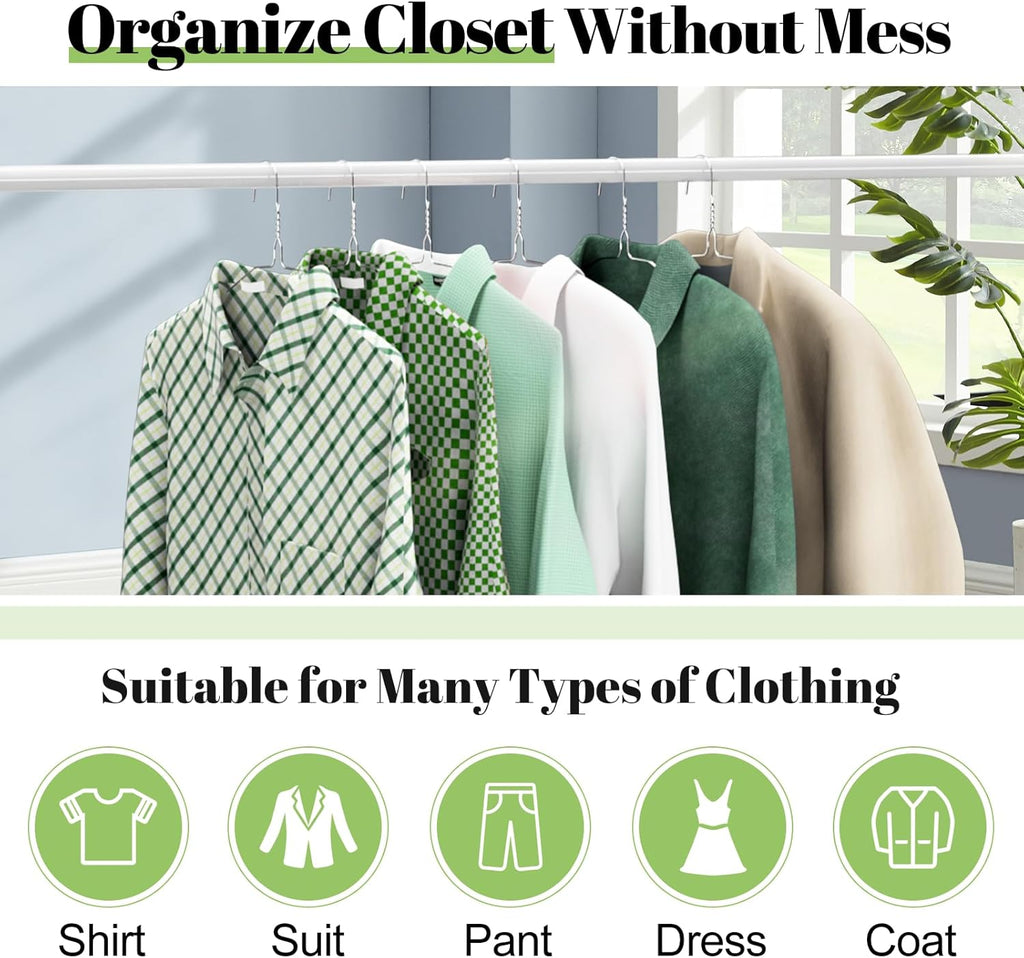 Wire Metal Clothes Hangers - 100 Pack, 16 Inch Slim Space-Saving Design for Coats, Suits, and Shirts | Non-Slip Silver