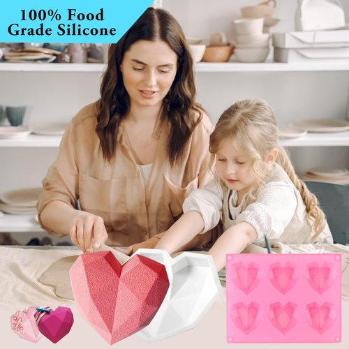 34Pcs Valentine's Day Heart Silicone Molds, Sublaga Breakable Heart Mold Set for Chocolate, Letter Mold and Number Chocolate Molds for Valentine Candy Making