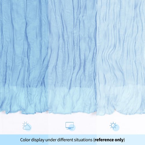 RealBox 6 Pack Baby Blue Cheesecloth Table Runner 17x108 Inch Semi Sheer Boho Gauze Cheese Cloth Fabric Table Runners, for Wedding Party Baby Shower Birthday Home Decor Garden Farmhouse