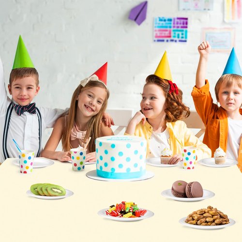 Greconv 6 inch Small Compostable Dessert Paper Plates - 500 Pack, Made from Sugarcane Fibers