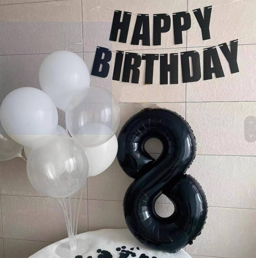 Skiennix 40-Inch Black Number 28 Balloon - Jumbo Mylar Foil Helium Decoration for Parties