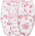 GLLQUEN Baby Girl Swaddles - 3 Pack Infant Sleep Sacks in Pink Floral | Easy Swaddling for Newborns (0-3 Months)