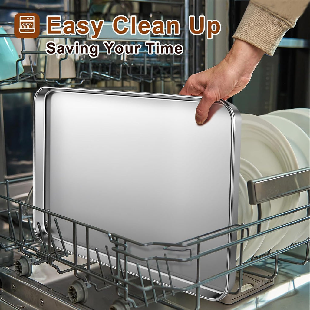 Skiennix Extra Large Stainless Steel Baking Sheet - Heavy Duty Nonstick Oven Tray (20" x 14" x 1")