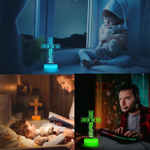 Cross 3D Night Light - Jesus Lamp with 16 Color Options, Remote Control & Timer | Perfect Gift for Christmas & Birthdays