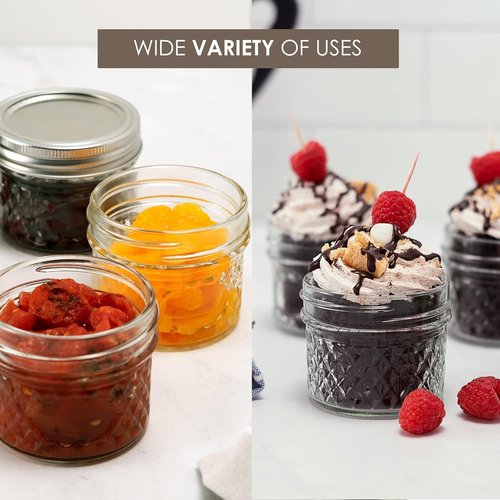 Ball 4-Ounce Quilted Crystal Jelly Jars with Lids and Bands, Set of 12-3 Pack (Total 36 Jars)