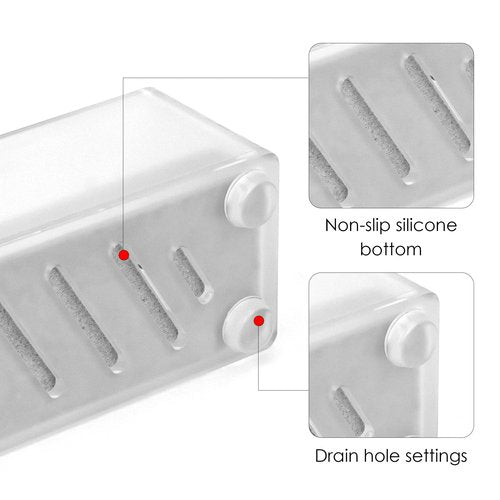 2Pack Acrylic Electric Toothbrush Holder with Diatomite Drying Stone, Bathroom Drawer Organizer with Drainage Hole for Tooth Brush, Compatible with Philips, Oral-B