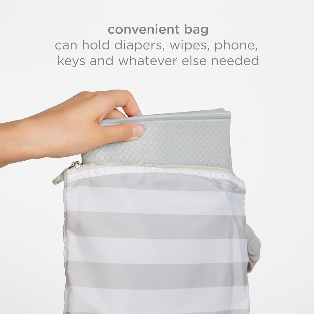 Ubbi Portable Changing Mat - Soft & Comfortable Diaper Bag Accessory for Newborns | Easy to Clean, Gray