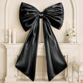 Black Bow Decor - 40 x 24 Inches Large Satin Ribbon Bow for Wedding & Birthday Backdrop