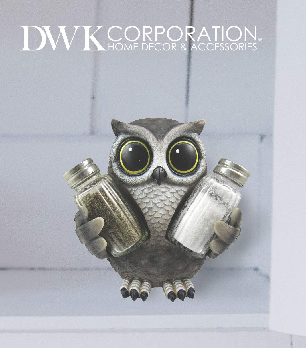 DWK Animal Holder with Salt And Pepper Shaker Set (3 Piece) | Kitchen Décor and Accessories | Salt and Pepper Shakers | Home Décor | Home Decorations… (Owl)