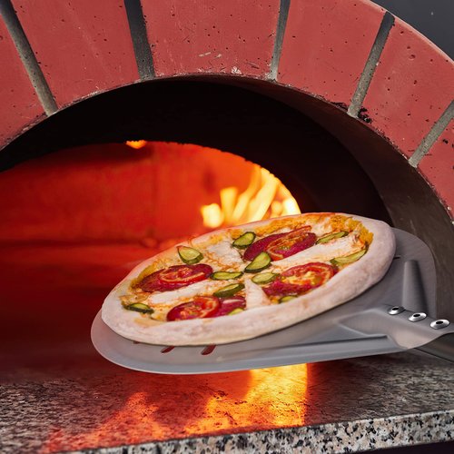 4 Piece Pizza Oven Kit, 9 Inch Pizza Turning Peel, 12 Inch Perforated Pizza Peel, Oven Brush and Ash Rake, Wood Fired Commercial Oven Accessoires for Home, Restaurant