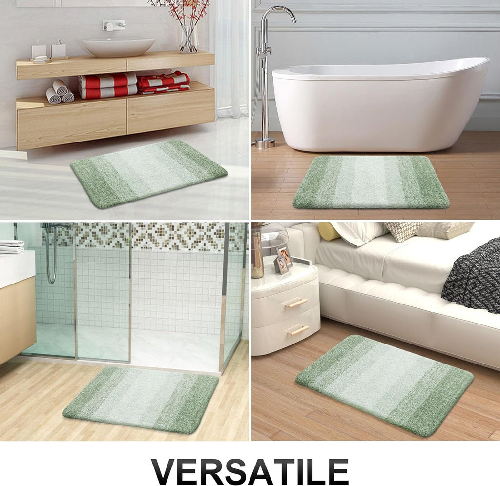 OLANLY Bathroom Rugs - Extra Soft Microfiber Mat, Quick Dry & Machine Washable - 36x24, Sage Green