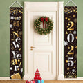 GOER New Year Banner - 72 Inch x 13 Inch Hanging Decoration for 2025 New Year's Eve Party - Black