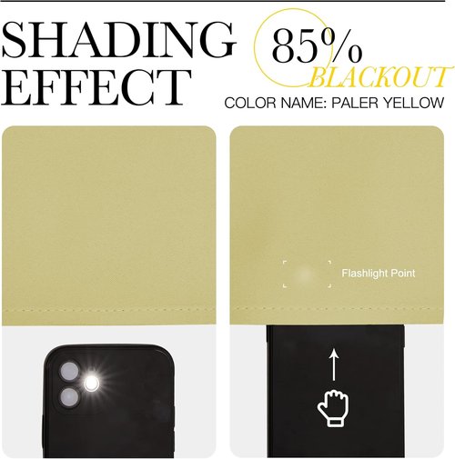 NICETOWN Blackout Curtain Panels - Thermal Insulated Grommet Drapes for Basement | Pale Yellow, 29x45 Inch (1 Pair)