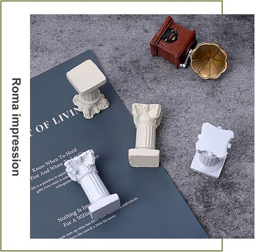 Mini Roman Pillar Greek Columns - Vintage Resin Statues Decor for Photography & Crafts | 2PCS Set