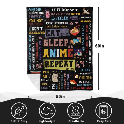 PAZISOL Anime Gifts for Men Women, Gifts for Animes Fans, Unique Anime Gift for Girls Boys, Cool Animes Lover Birthday Presents 60"X50" Throw Blanket