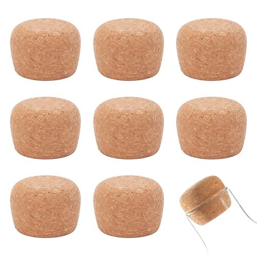 OLYCRAFT 8Pcs Wooden Cork Stoppers 1.2~1.5 Inch Cork Bottle Stoppers Wooden Tapered Corks Wood Lids Replacement Bottle Stopper Corks for Wide Mouth Bottle Glass Bottle Accessories - 1 Inch Thick
