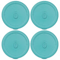 Pyrex 8202-VPC Turquoise Vented Food Storage Replacement Lid (4-Pack) - Made in the USA