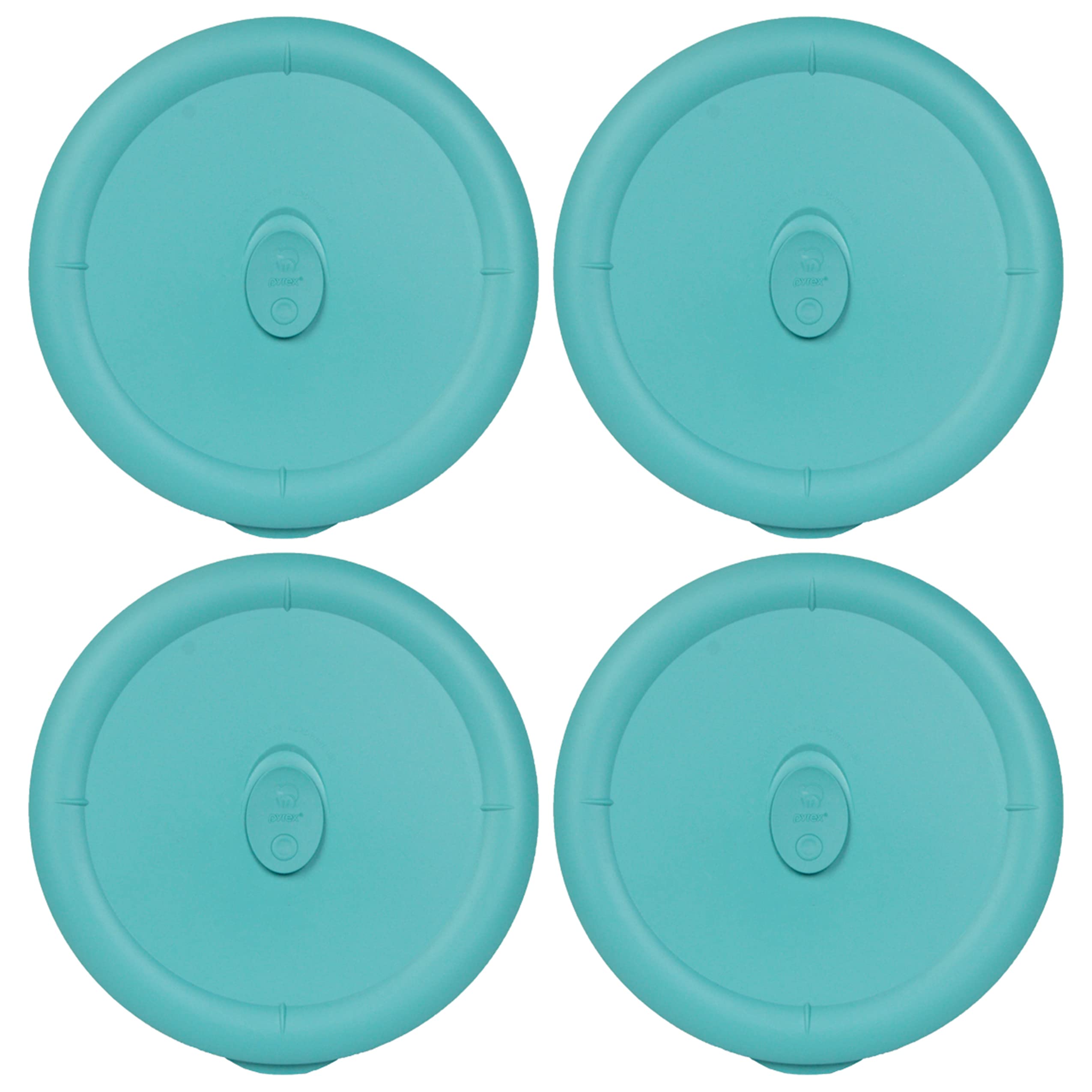 Pyrex 8202-VPC Turquoise Vented Food Storage Replacement Lid (4-Pack) - Made in the USA