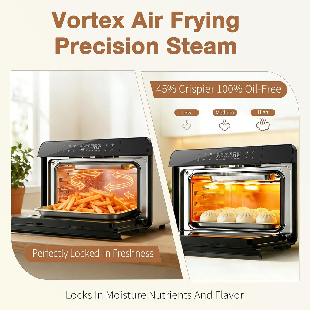ROBAM Toaster Air Fryer Combi Oven - 20-in-1 Countertop Steam Oven with Multi-Stage Cooking & 30 Recipes (White)