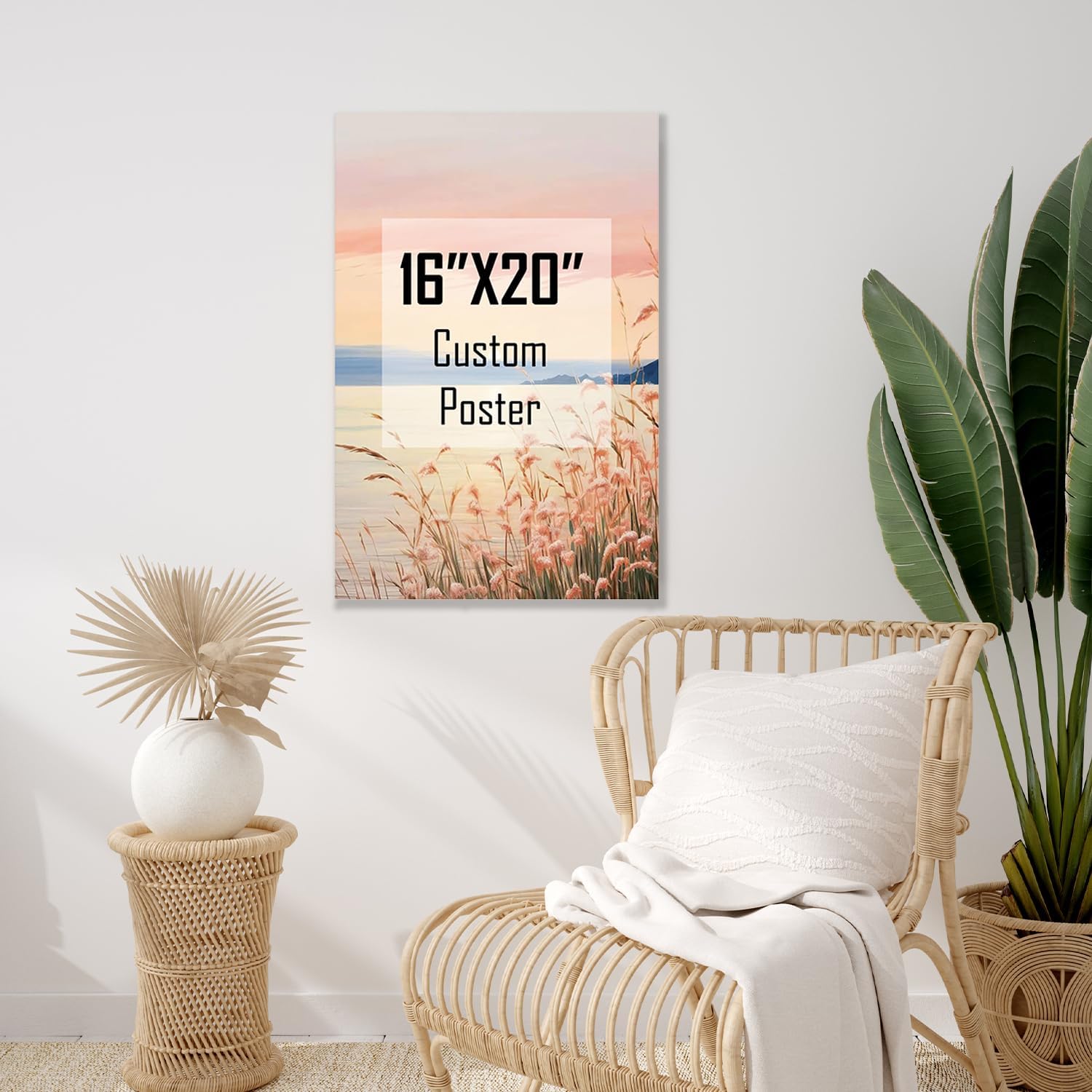 ZXDZSM Custom Canvas Prints - Personalized Photo Upload (16" x 20") for Unique Home Decor