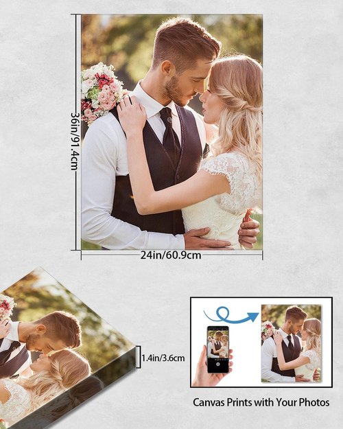 AbcCustomize Custom Canvas Prints - Personalized Photo Art for Living Room & Bedroom Decor | Fast Next Day Shipping