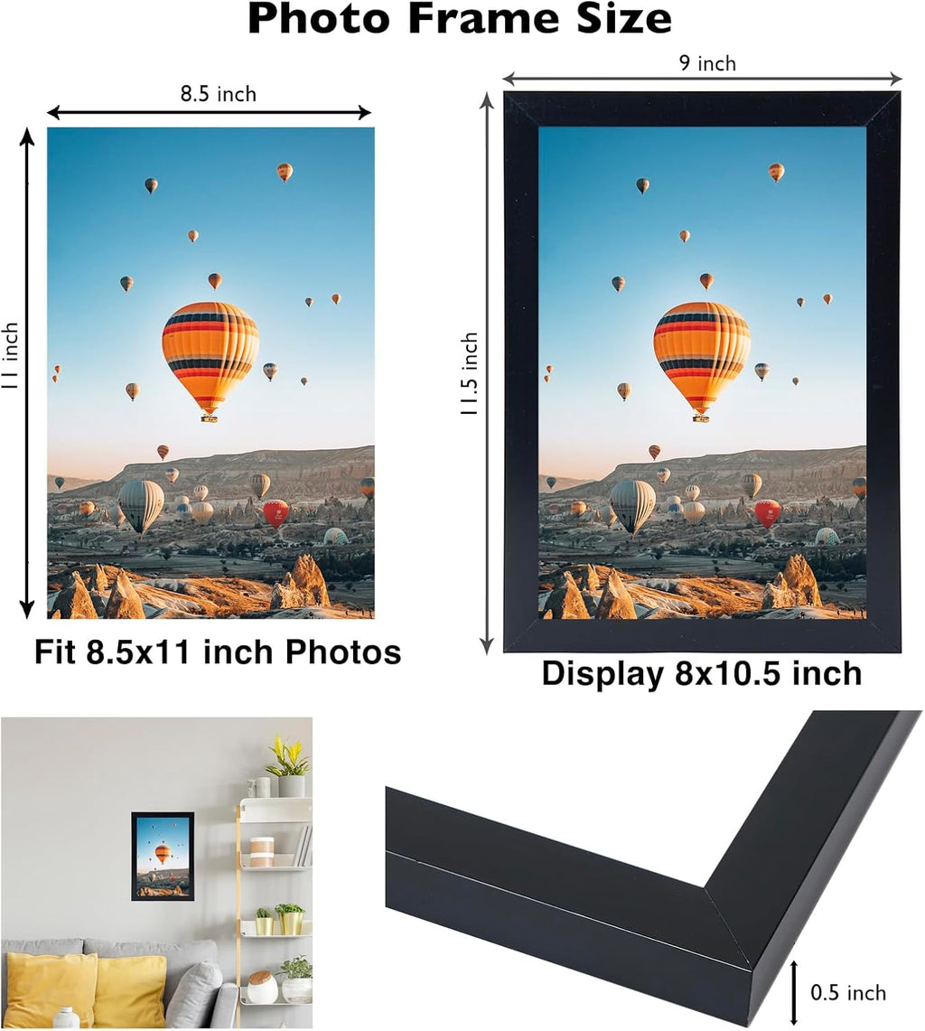 Regine Switzerland 8.5x11 Picture Frame Set of 4 - Shatter Resistant Plexiglass for Wall or Tabletop Display