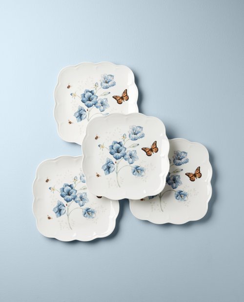 Lenox 894309 Butterfly Meadow Square 4-Piece Dinner Plates