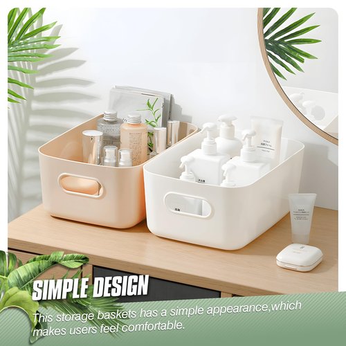 Vivikivi 6-Pack Plastic Storage Bins Baskets of 3 Sizes, Cabinet Organizer Pantry Organizing Baskets with Handles, Cupboard Box Containers for Home Kitchen Bathroom Classroom Office, Blue and Green
