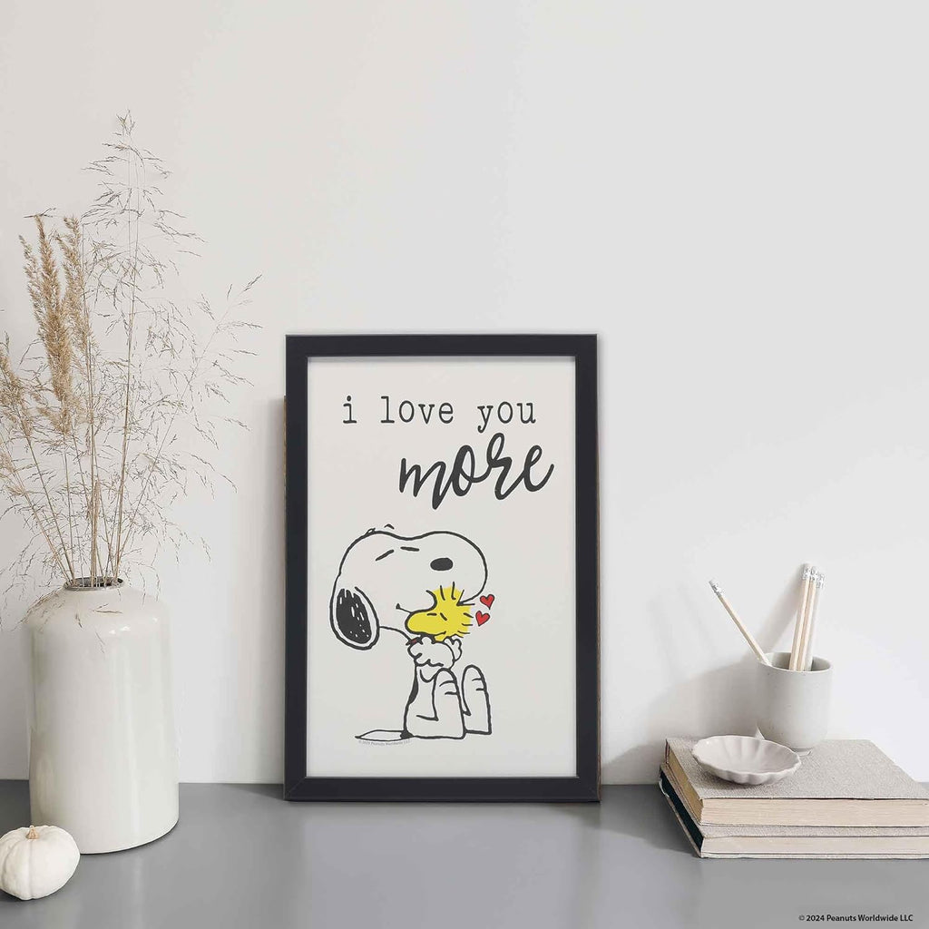 Peanuts Snoopy and Woodstock Wall Decor - Adorable Framed Picture for Home Decoration
