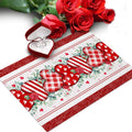 Valentines Day Placemats Set of 6 Washable Table Mats for Kitchen Dining Table, Love Rose Heart Heat-Resistant Cotton Linen Place Mats for Indoor Outdoor Parties Holiday Decoration, Red
