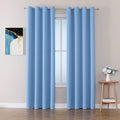 ChrisDowa Blackout Curtains - Thermal Insulated Room Darkening Panels | 108 Inches Long, Sky Blue, 2-Panel Set