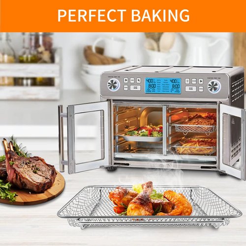 GWBSXM Air Fryer Basket Replacement for Emeril Lagasse Dual Zone 360 Air Fryer Oven 25 QT Air Fryer Convection Toaster Oven 11.6"x 6.9" Non-stick Mesh Air Fryer Steel Accessories Parts Dishwasher Safe